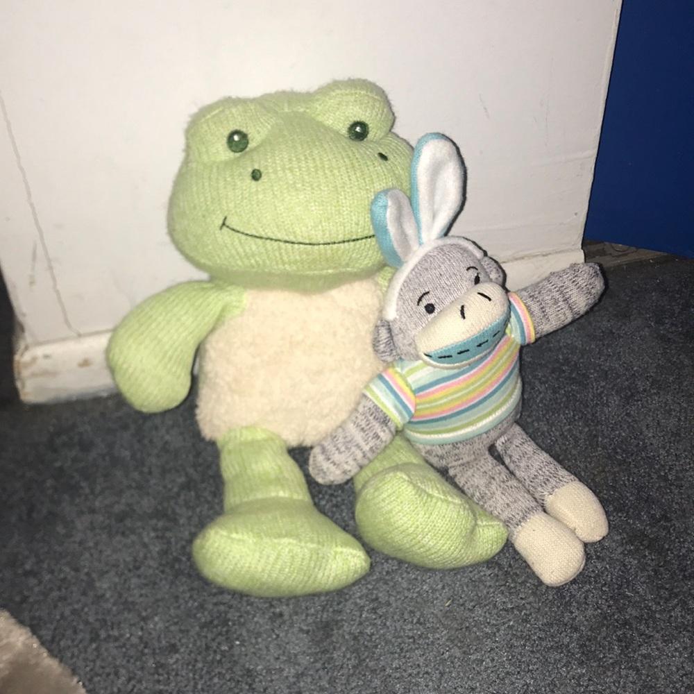 Set of knitted stuffed animals